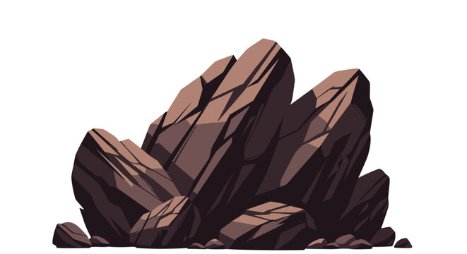 Large cluster of rocky boulders with detailed textures and shadows suitable for landscape design or outdoor environment illustrations.