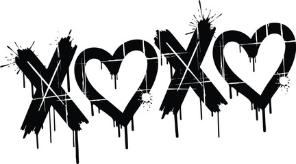 Obraz premium Graffiti xoxo hearts symbol