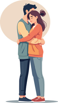 due persone che si abbracciano uomo donna amici amanti parenti fidanzati marito e moglie vettoriale 