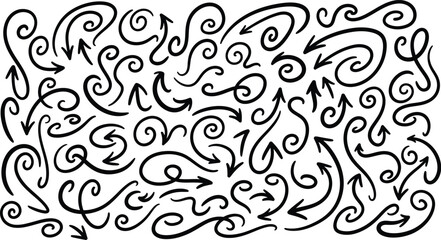 Intricate black and white swirling abstract art design