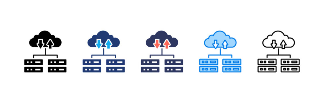 Cloud Computing icon sheet multiple style collection