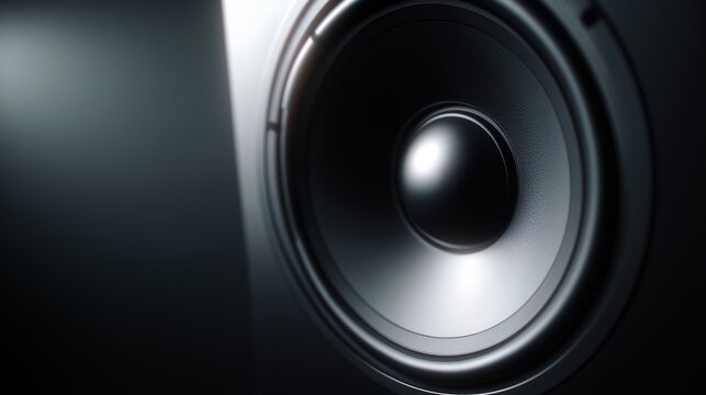 Close-Up of a Modern Subwoofer Speaker