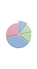 Fototapeta premium A colorful pie chart divided into segments, representing data visualization