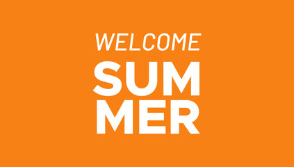 Welcome summer typography text seasonal greeting colorful design vector artwork for vacation beach holiday promotion © Swastika