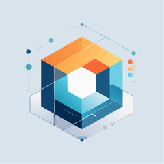 Fototapeta premium Abstract Geometric 3D Hexagonal Structure with Interconnected Lines and Dots