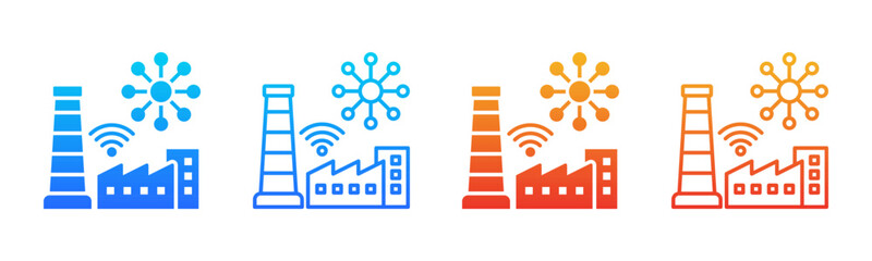 Industrial IoT icon sheet multiple style collection © kondesign