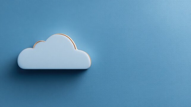 Cloud shaped object on vibrant blue background symbolizing gender economic parity index and data representation