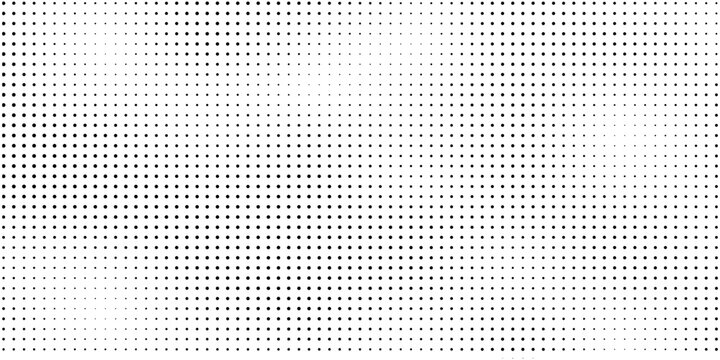Halftone gradient. Dotted gradient, smooth dots spraying and halftones dot background seamless horizontal geometric pattern vector template set