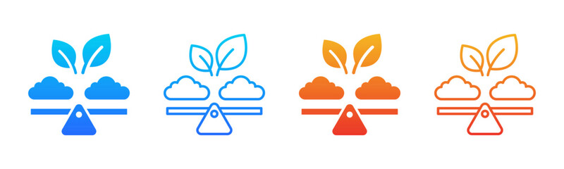 Carbon Neutral icon sheet multiple style collection