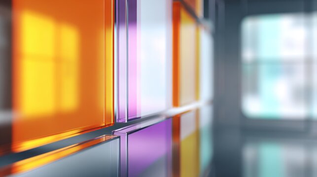 Abstract colorful glass squares design