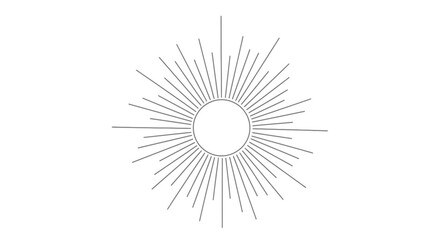 Obraz premium Radiant Sunburst Line Art Graphic Element