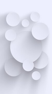 Vertical White Neumorphic Circles Animation With Soft Shadows