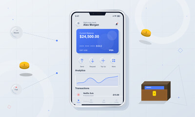 A vector illustration of a smartphone displaying a modern mobile © Антон Сальников