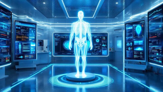Futuristic medical scanning room
