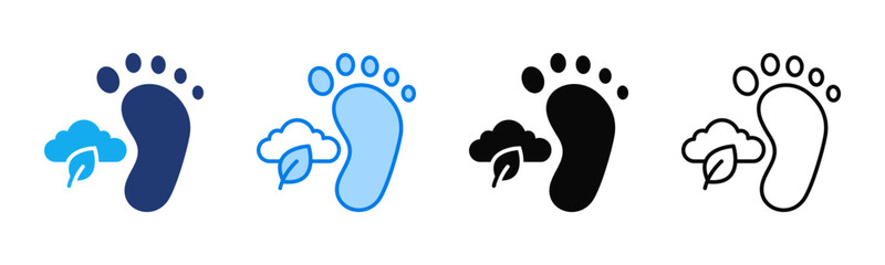 Obraz premium Carbon Footprint icon sheet multiple style collection