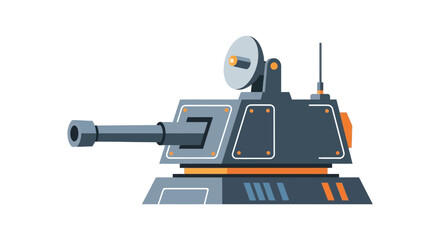 Modern military turret with radar, surveillance, and communication systems © Panda