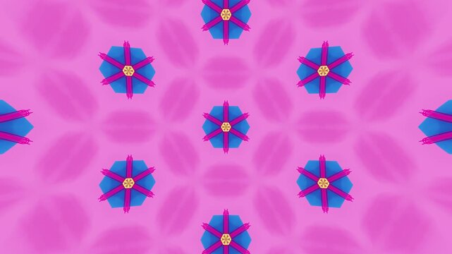 Symmetrical Mosaic Animation &ndash; Abstract Kaleidoscope Loop Background