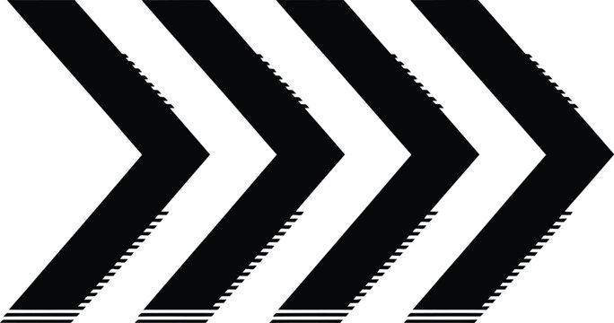 A black and white image of three chevron arrows pointing to the right
