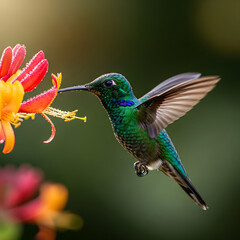 Obraz premium hummingbird feeding on a flower
