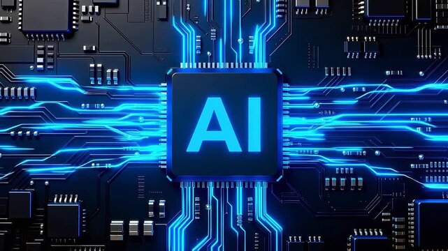 AI chip on circuit board