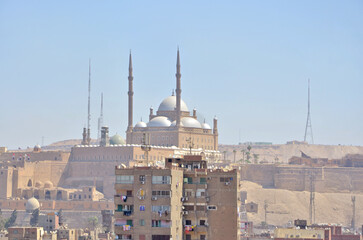 Naklejka premium View of Old Cairo seen from Tulun Mosque, Egypt
