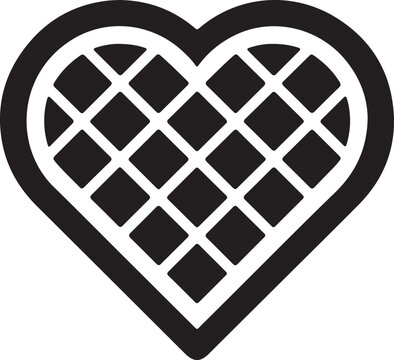 Black heart waffle icon
