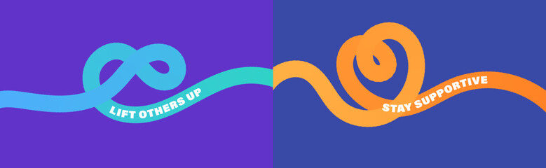 Minimalist motivational posters with Abstract wavy lines in gradients with motivational typography promoting positivity, encouragement and emotional support concept. inspiring text, uplifting others © icons gate