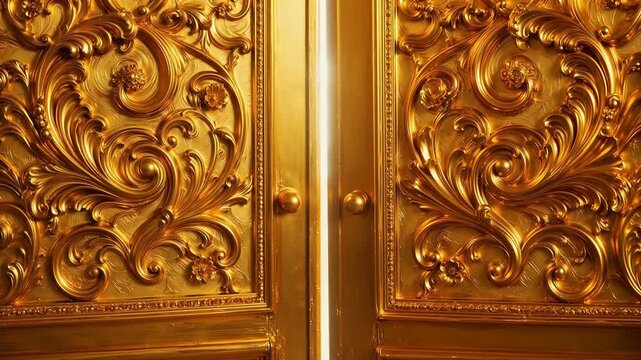 Golden ornate door with intricate design