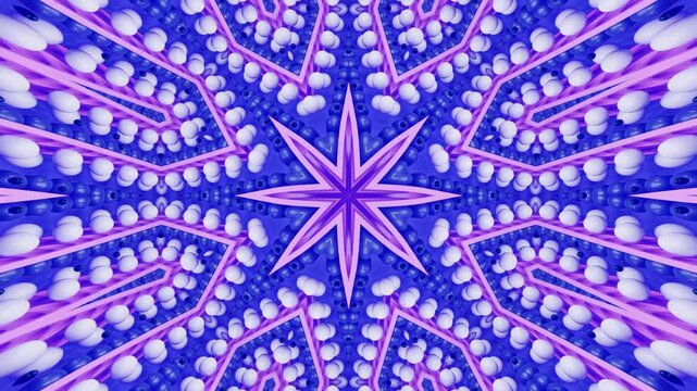 Abstract 3D Mandalas: A Kaleidoscopic Geometric Mosaic. This video features bold symmetry and dynamic ornamental patterns for a visually striking effect