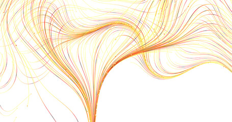 Abstract design of flowing lines in gold and yellow colors against white background, ideal for modern art, gra © vegefox.com