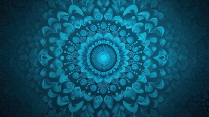 A vibrant blue mandala design featuring intricate patterns, perfect for backgrounds, wellness materials, or meditation spaces to create a serene atmosphere and promote mindfulness,