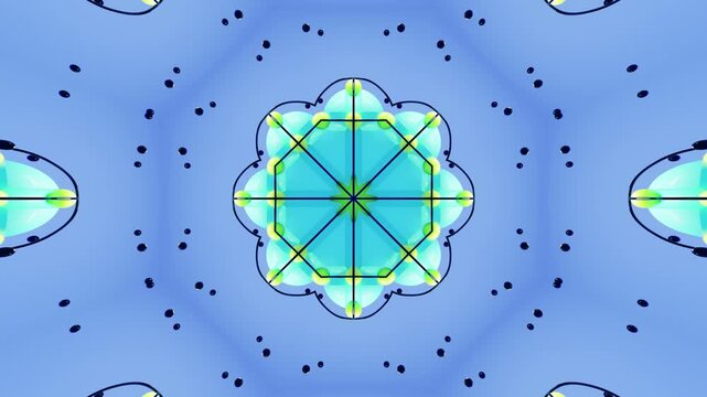 Dynamic 3D Mandala: A Kaleidoscopic Abstract Geometric Pattern Mosaic. Dive into this visually stunning video filled with intricate symmetry