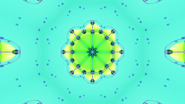 Abstract Kaleidoscope Geometry: A Stunning 3D Mandala Mosaic. Experience the captivating interplay of shapes and patterns in this visually striking video