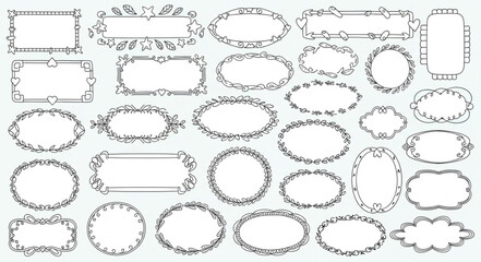 Collection of Decorative Frames with Floral and Botanical Elements. © Budi