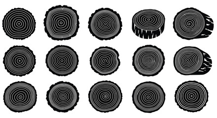 Arrangement of tree trunk cross sections in a striking silhouette © RABEYA