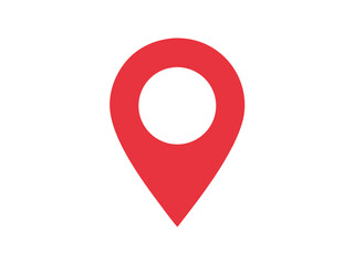 ​A professional red location pin vector icon with a circular cutout is isolated on transparent background to provide a versatile design element for map navigation and digital interface projects. © SuprabhBarua