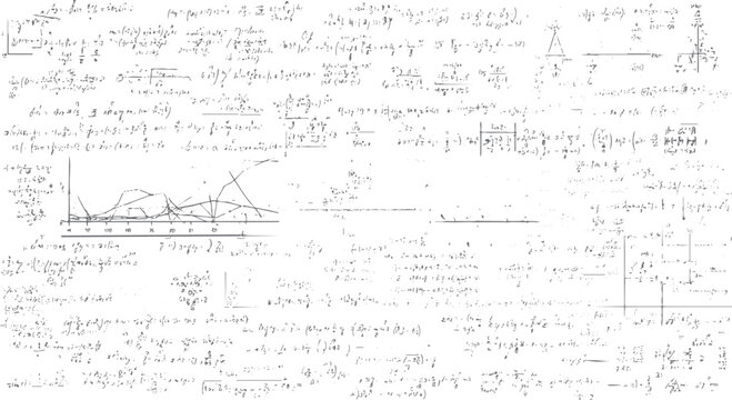 Handwritten mathematical equations and graphs on a white background mathematics formulas charts