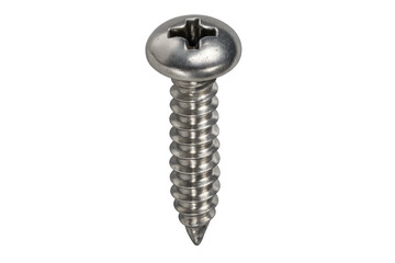 Metal phillips head screw on transparent background