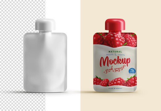 Squeeze Pouch Packaging Mockup Isolated