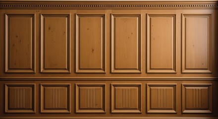 Fototapeta premium Wooden paneling on a wall with rectangular panels