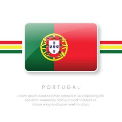 Obraz premium Stunning 3D glossy button featuring the official flag of the Portuguese Republic. Detailed vector illustration with the national coat of arms, ideal for travel, history, and digital projects.
