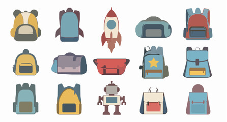 Colorful ice cream cones vector set with five sweet swirl desserts isolated on white