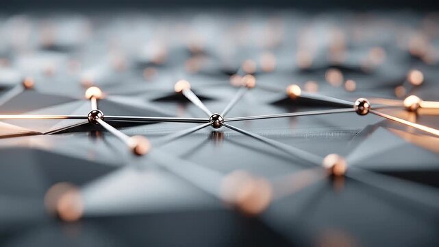 Metallic Correlation Web Representing Dynamic Asset Interconnectivity and Portfolio Risk Mapping.