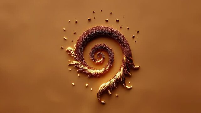 Metallic Bronze to Gold Spiral Visualizing Accelerating Economic Growth Momentum.