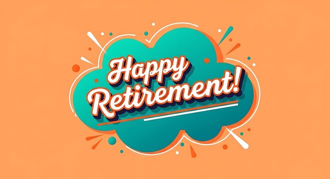 Vibrant happy retirement celebration graphic design