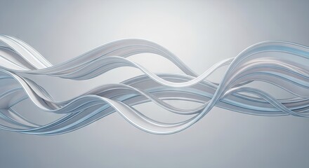 Obraz premium Abstract flowing lines in shades of white and blue against a neutral background