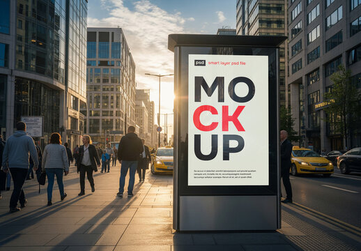 Outdoor city billboard advertising mockup