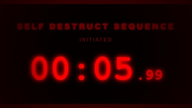 Countdown Timer Self Destruct Sequence Initiated.