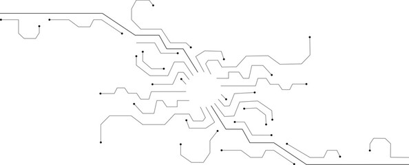 Obraz premium Digital Circuit Board Lines Minimal Tech Background. Minimal Technology Circuit Lines Background with Copy Space.
