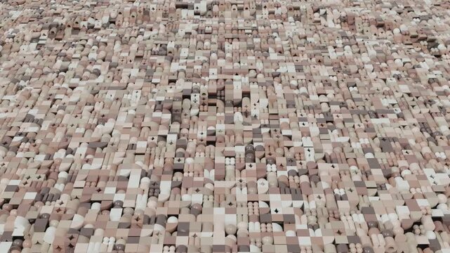 Abstract 3D geometric background featuring harmonious multicolor composition, balanced symmetry, and smooth modern motion for clean and elegant visual experiences